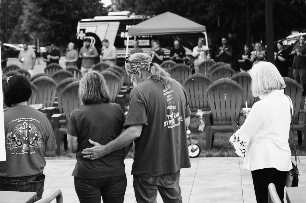 Overdose Awareness Day 2026 Candlelight Service Crowd - Black & White