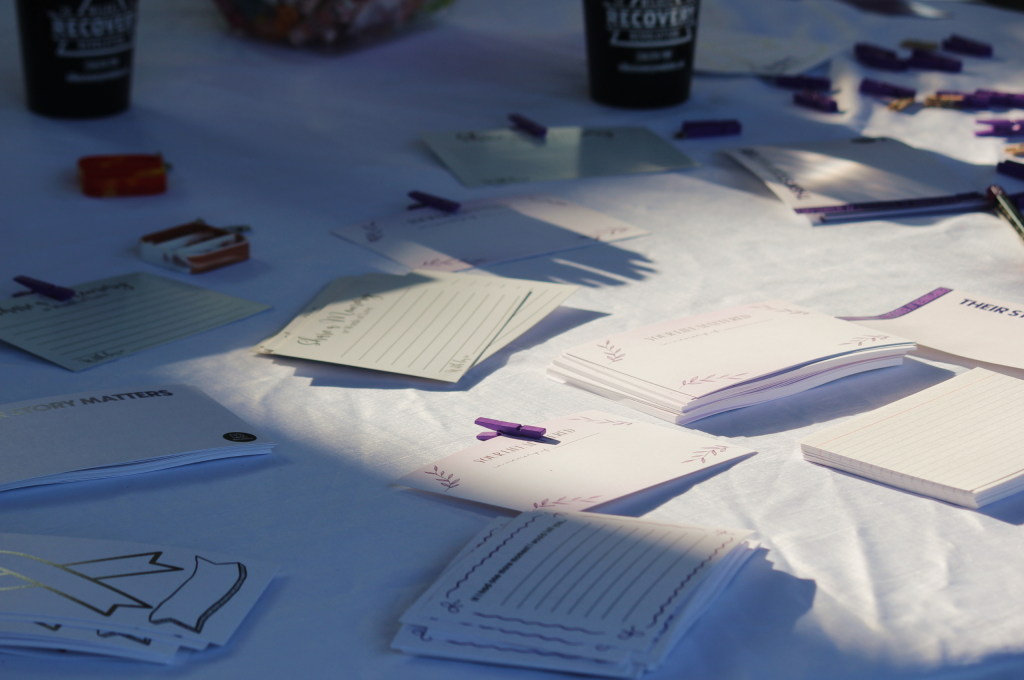 Overdose Awareness Day 2026 Empty Wall of Remembrance Note Cards