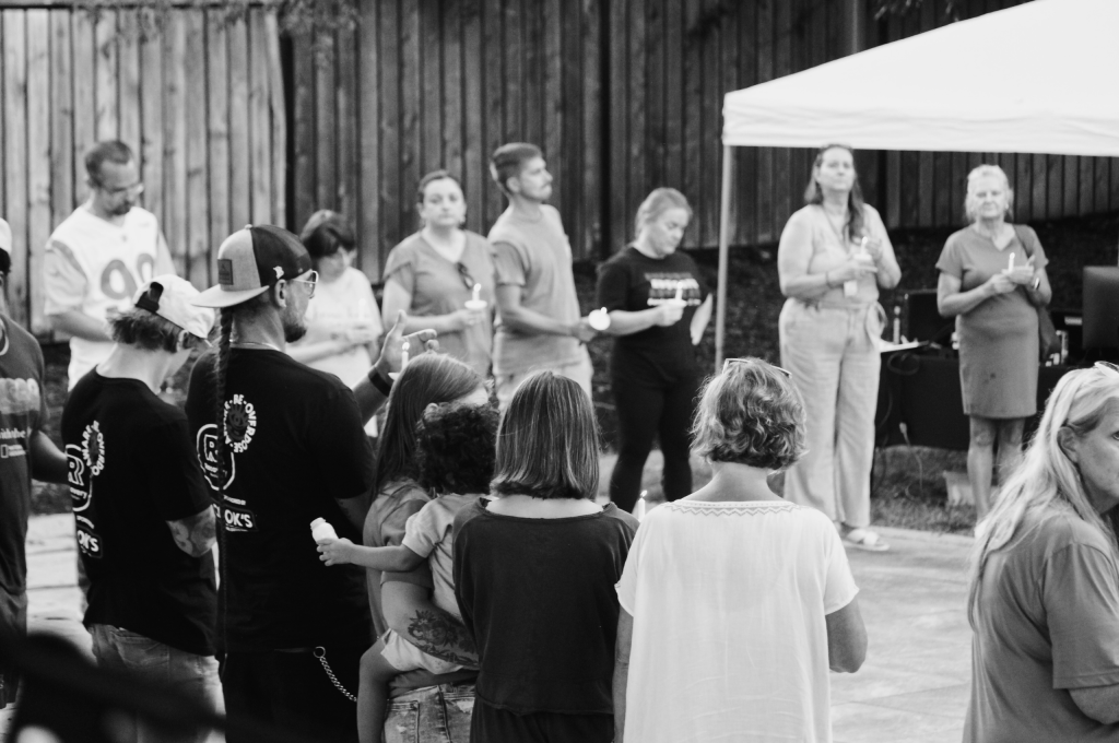 Overdose Awareness Day 2026 Jeff Walker, Devin Lyall, and Crowd - Black & White