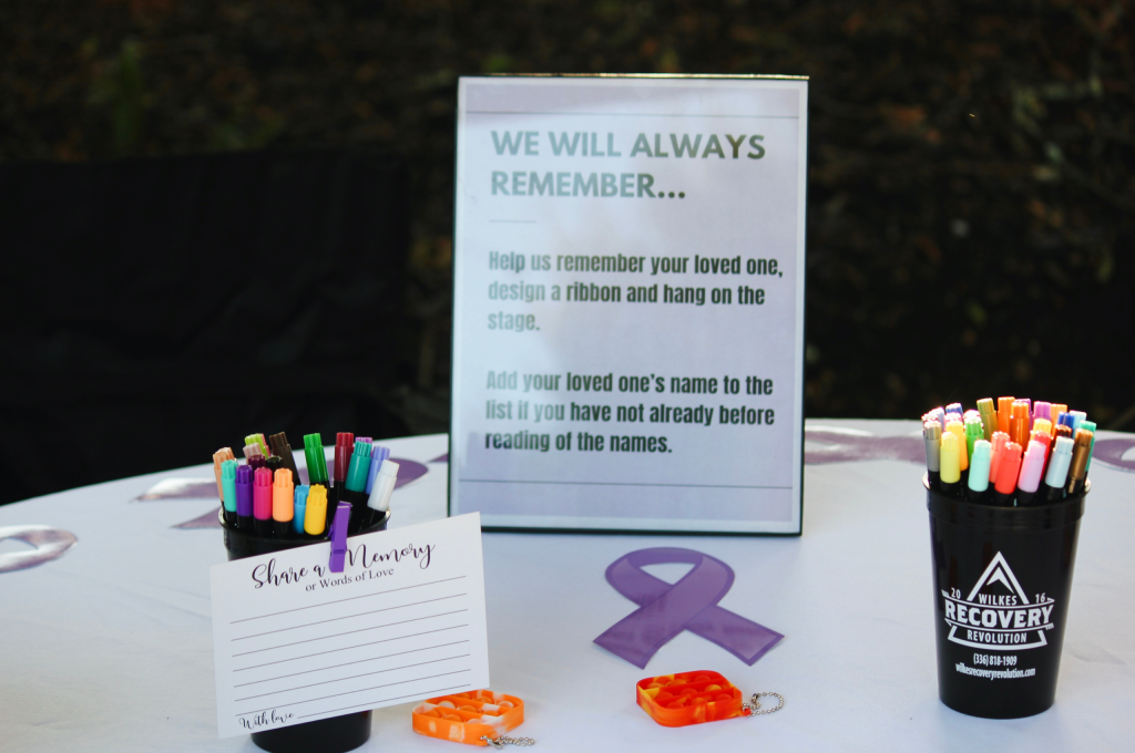 Overdose Awareness Day 2026 Wall of Remembrance Note Station